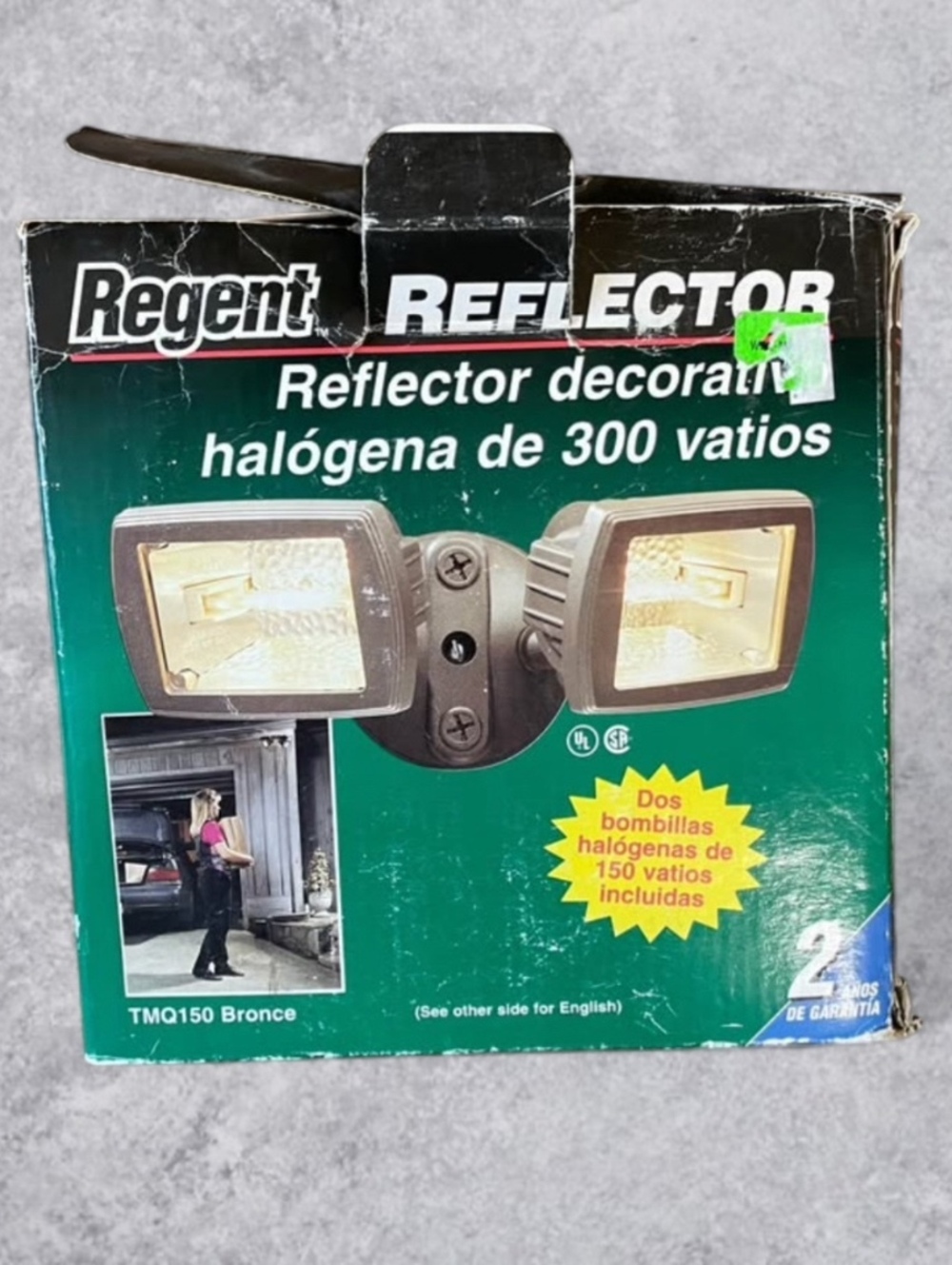 Regent TMQ150 Bronze 300W Twin Head Halogen Floodlight Reflector Wall Mount